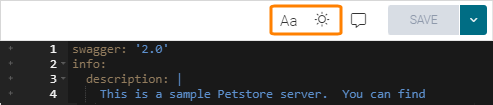 SwaggerHub editor options SwaggerHub editor options
